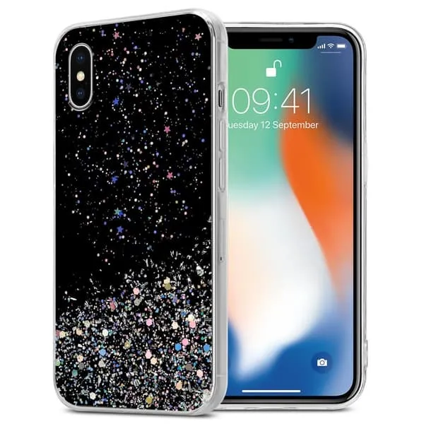Deksel til iPhone X / XS med glitrende glitter