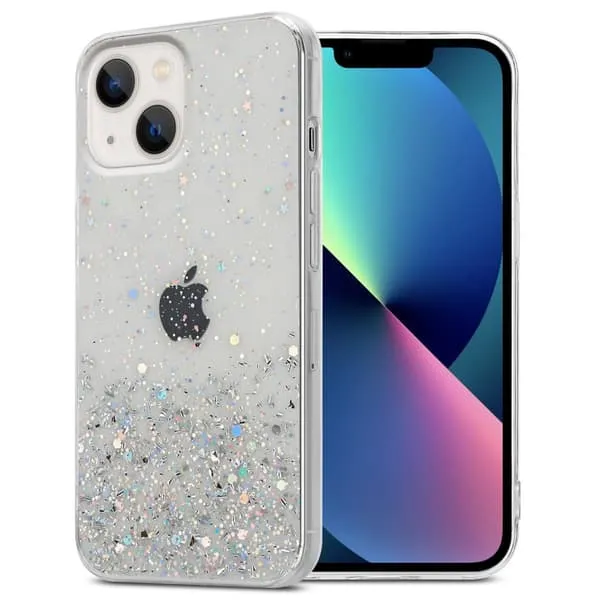 Deksel til iPhone 13 med glitrende glitter