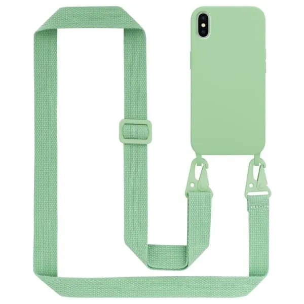 Deksel med Kedja for iPhone X / XS Silikonbeskyttelsesetui med lengdejusterbar ledningsstropp