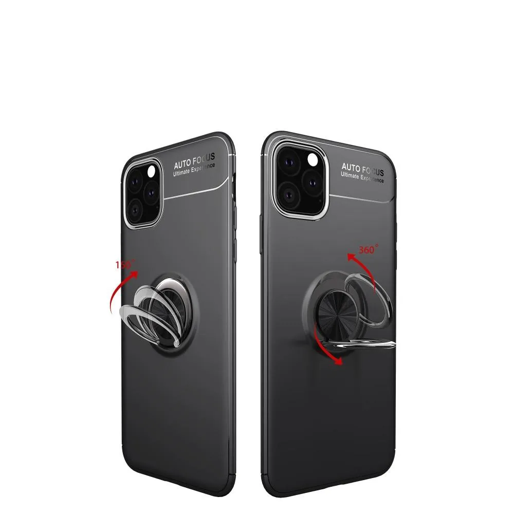 iPhone 11 Deksel med Fingerring og Innebygd Plate - Svart