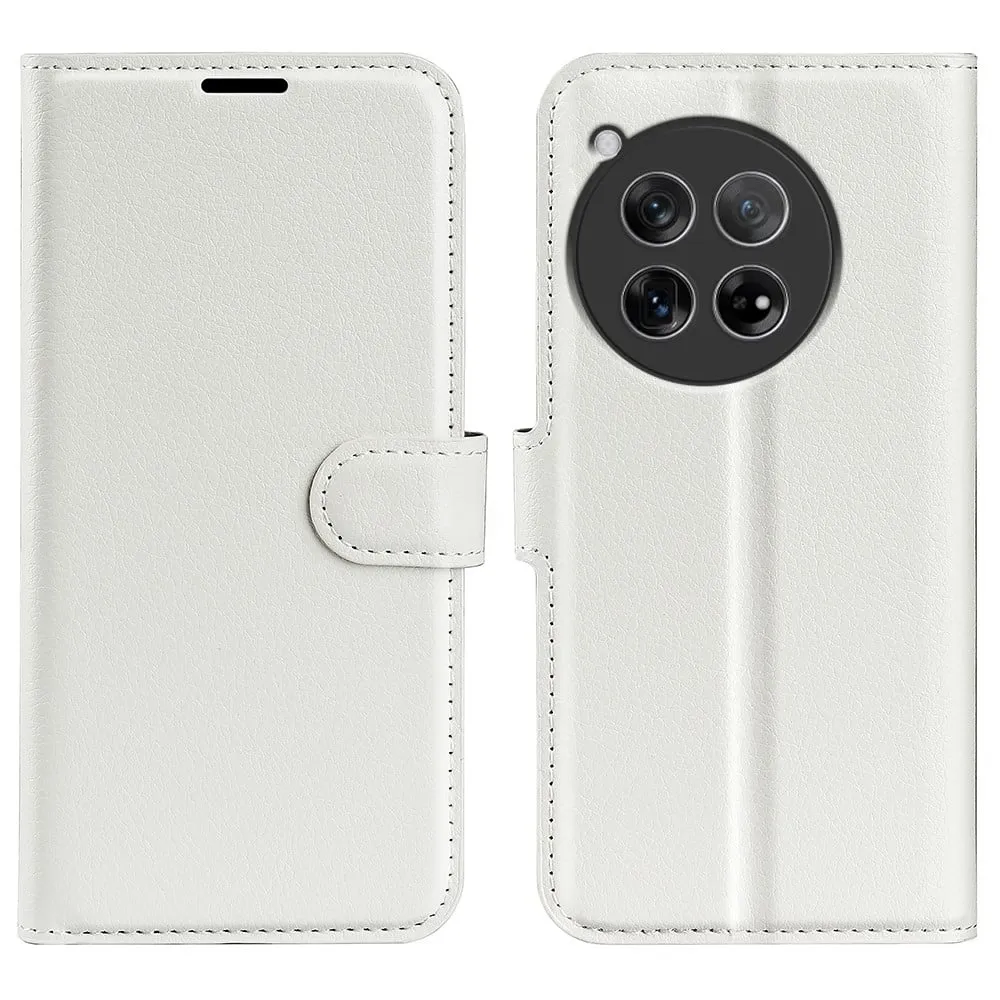 Classic OnePlus 12 flip etui - Hvit