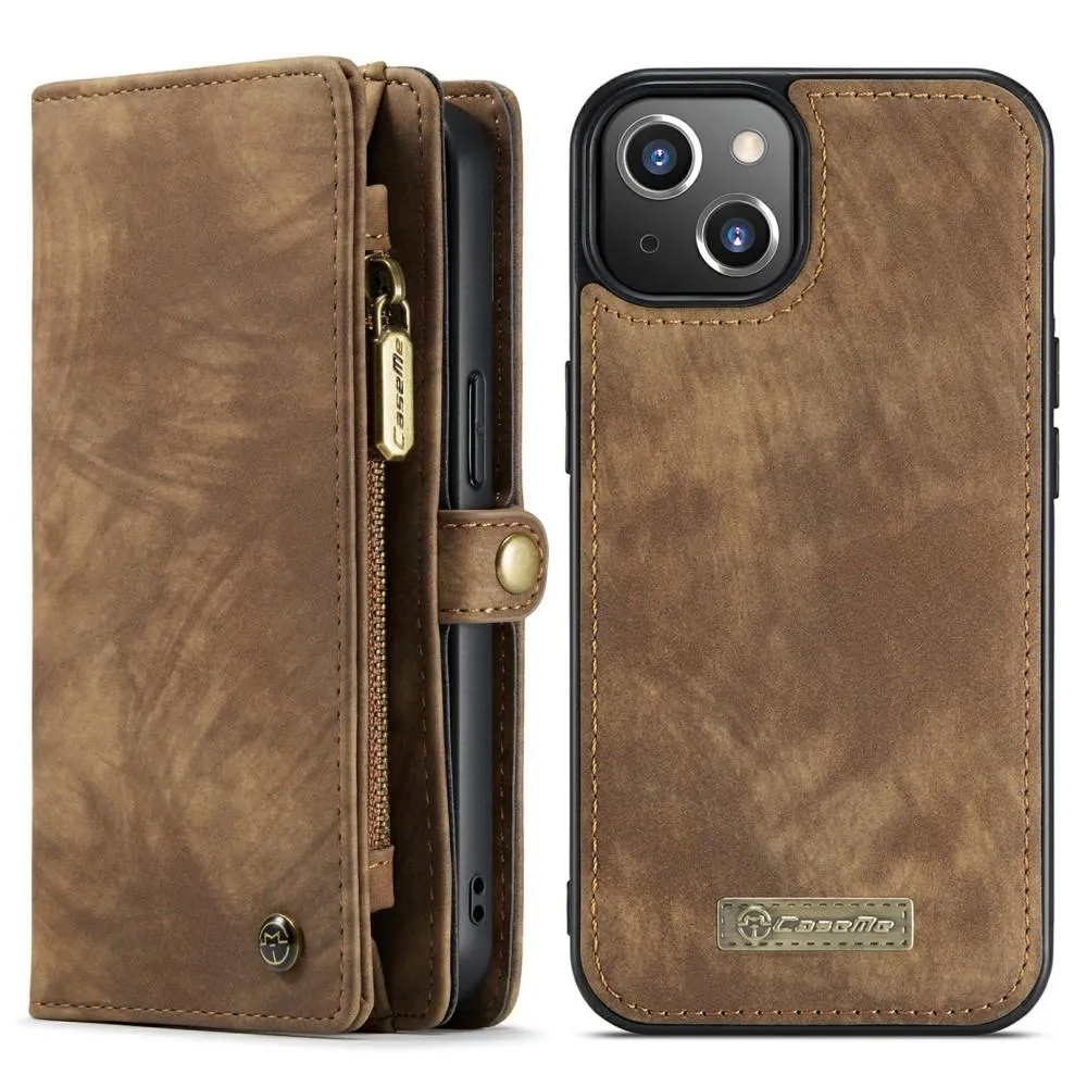 CASEME iPhone 13 Retro Lommebok - deksel - Brun