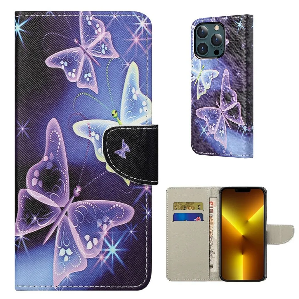 Wonderland iPhone 13 Pro Max flip-etui - Levende Sommerfugl