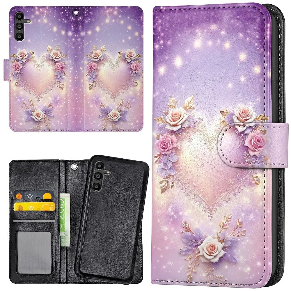 Samsung Galaxy A16 4G/5G - Lommebok Deksel Heart