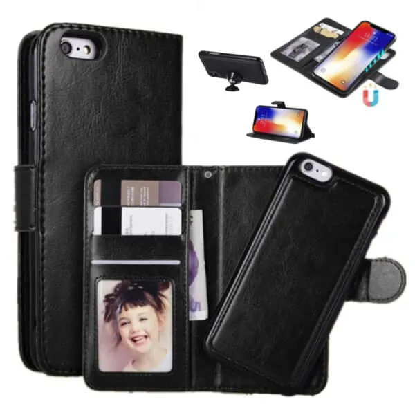 iPhone X/XS 2-i-1 magnetisk lommebokveske svart