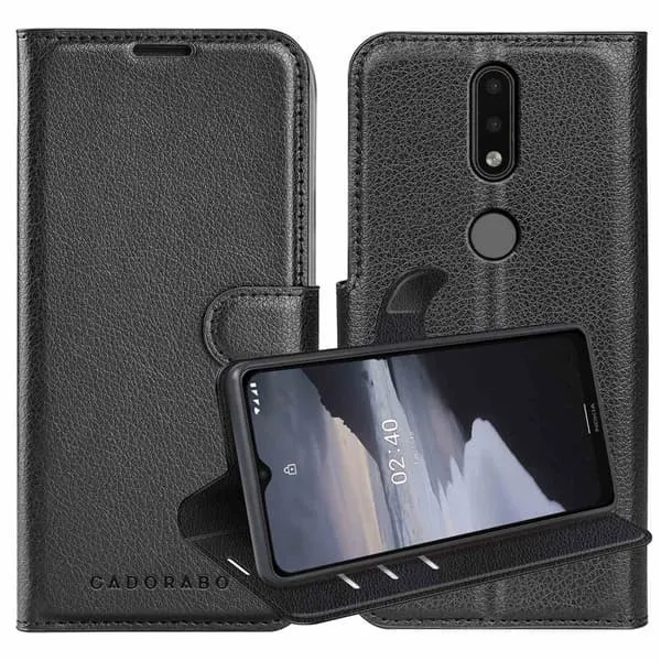 Deksel til Nokia 2,4 Lommebokdeksel med magnetisk lukking, stativfunksjon og kortlomme