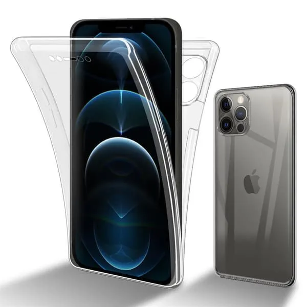 Deksel til iPhone 12 360° helkroppsbeskyttelse Silikondeksel foran og bak, allroundbeskyttelse med skjermbeskyttelse