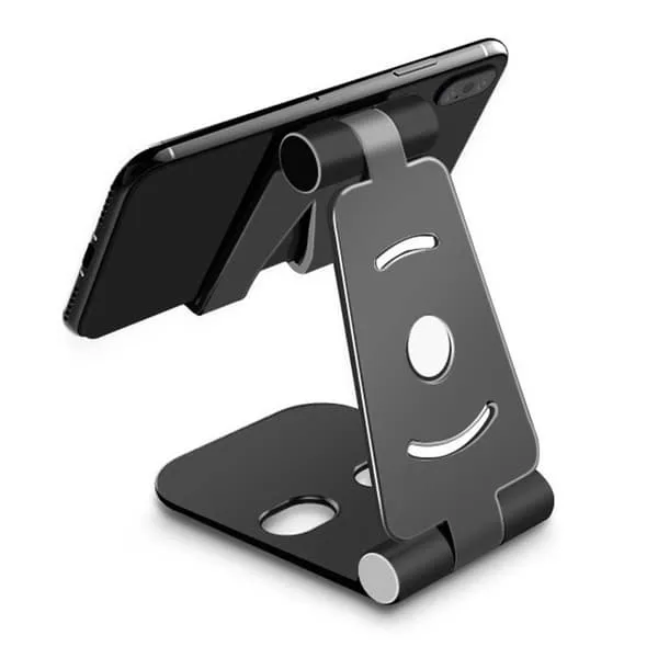 Sammenleggbart mobilstativ - sett for mobil, iPad, nettbrett svart