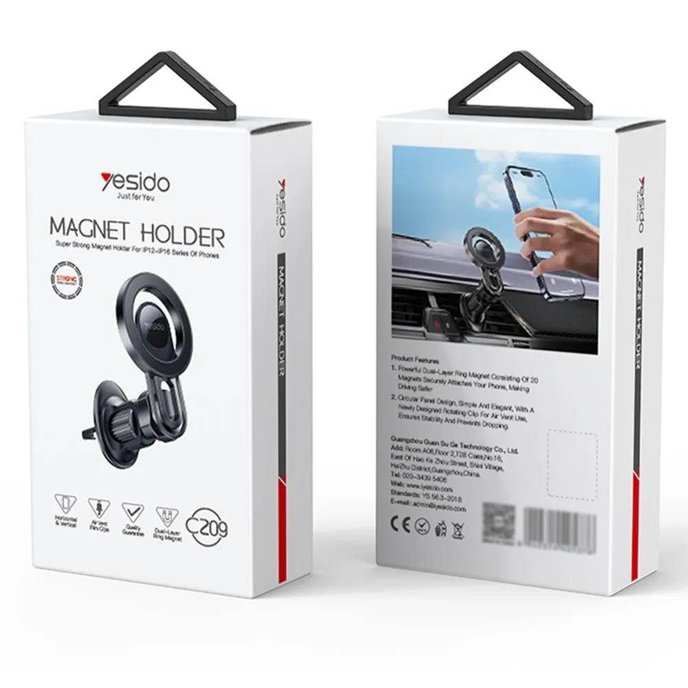 YESIDO Mobilholder Magnetisk Telefonholder Bil Kompatibel med MagSafe