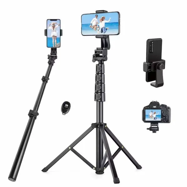 Mobilt stativ med selfiestang og Bluetooth-fjernkontroll – perfekt for bilder og videoer
