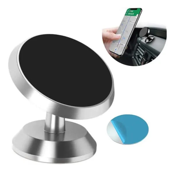 360 ° Magnet Mobile Holder Self -Awhesive Car Holder Silver