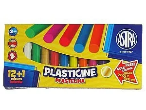 Astra plastelina 12 farger + gullfarge gratis!