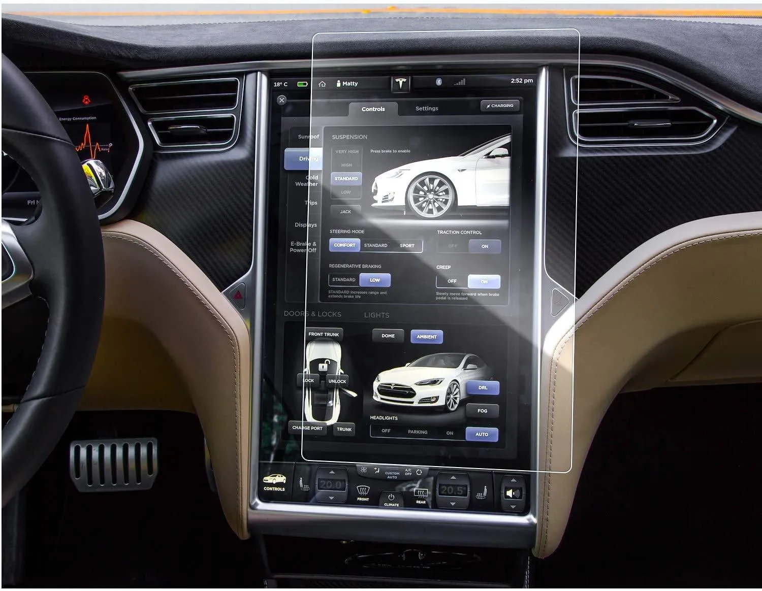 Skjermbeskytter i herdet glass Tesla Model X / S