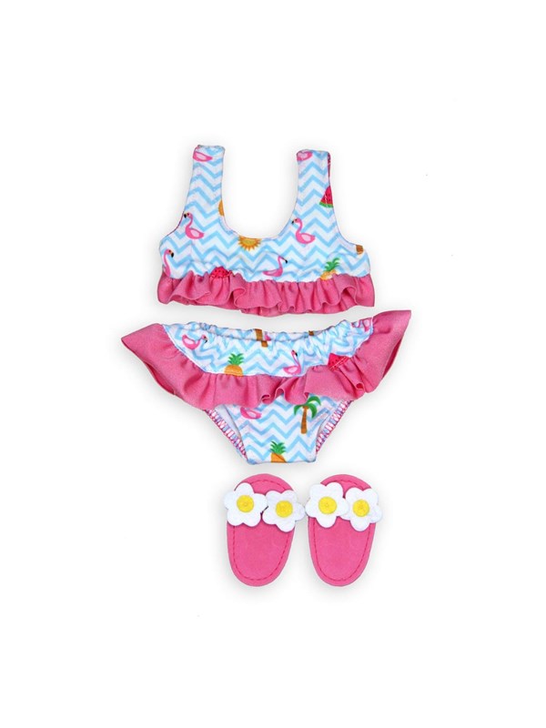 Heless Dolls Bikini with Slippers Flamingo 28-35 cm