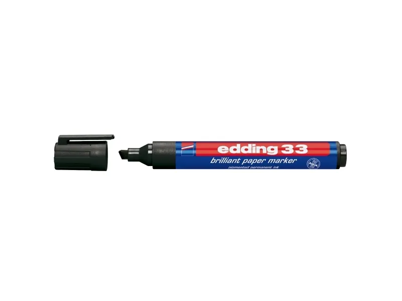 Permanent marker Edding 33, skrå, 5 mm, sort