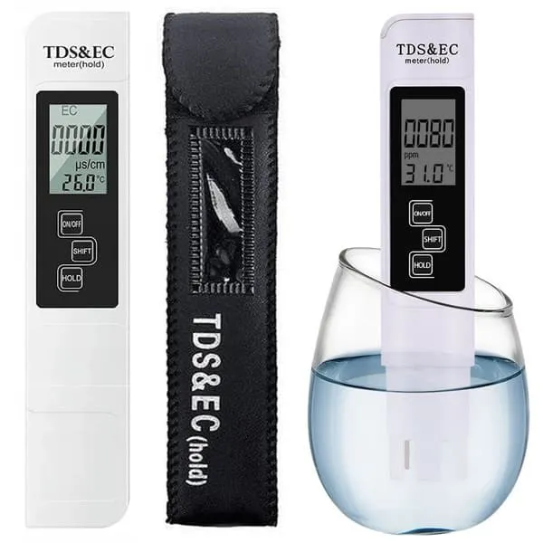 Digital vanntester - TDS, EC, osmose, temperatur og vannhardhetstester