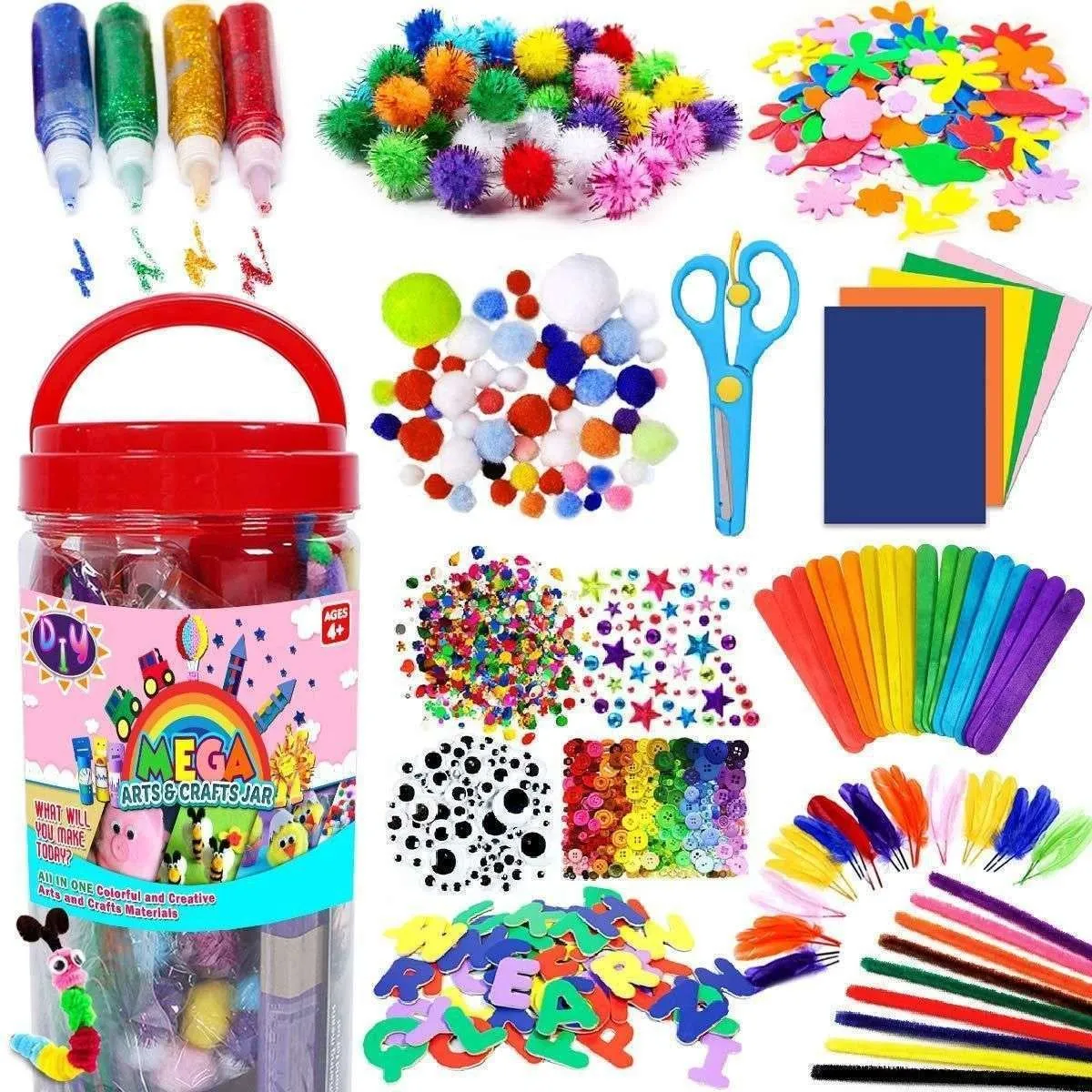 Mega Craft kit - Rørrenser, bevegelige øyne, kuler