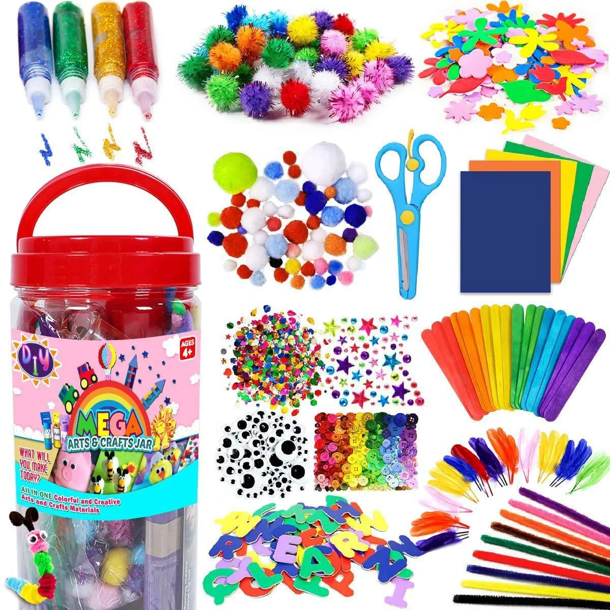Mega Craft kit - Rørrenser, bevegelige øyne, kuler