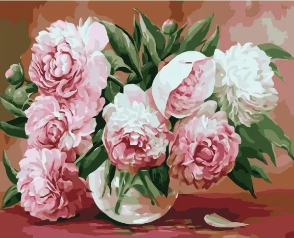 Maling etter tall 40x50 Peonies
