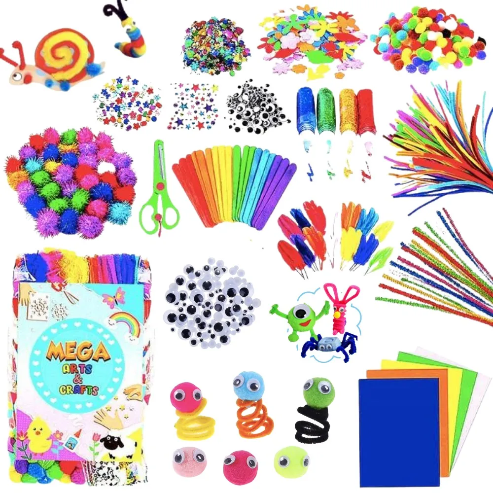 Mega Craft kit - Rørrenser, bevegelige øyne, kuler