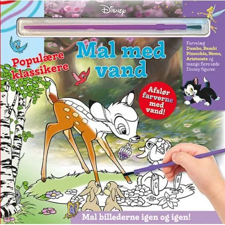 Mal med vann - Disney - Populære klassikere (bok med pensel - fargelegg igjen og igjen)