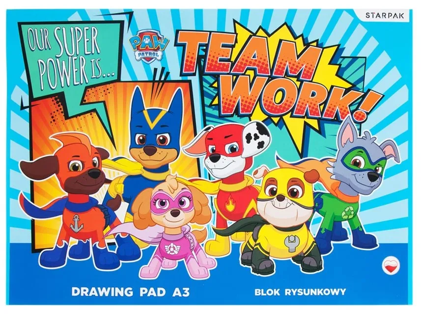 Paw Patrol A/3 Skissebok, 20 ark tegneblokk