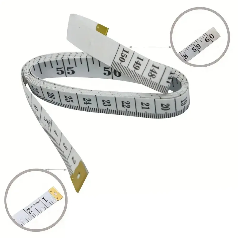 Målebånd i mykt stoff - 150 cm - 60 tommer - hvitt