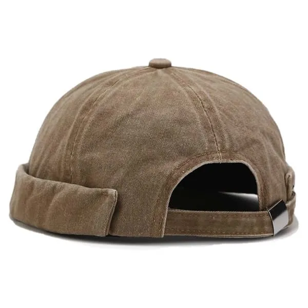 Vintage vasket Miki Hat Hat Beanie Docker Sotar Cap Beige