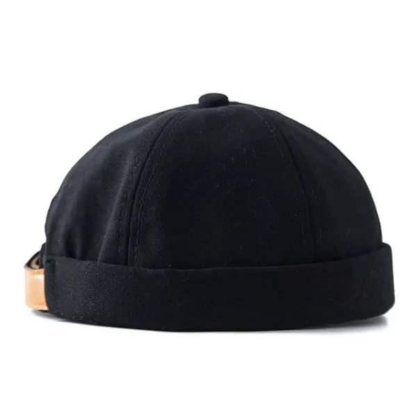 Black Miki Hat Caps Roled Screen Hat Beanie Docker Sotar Mot
