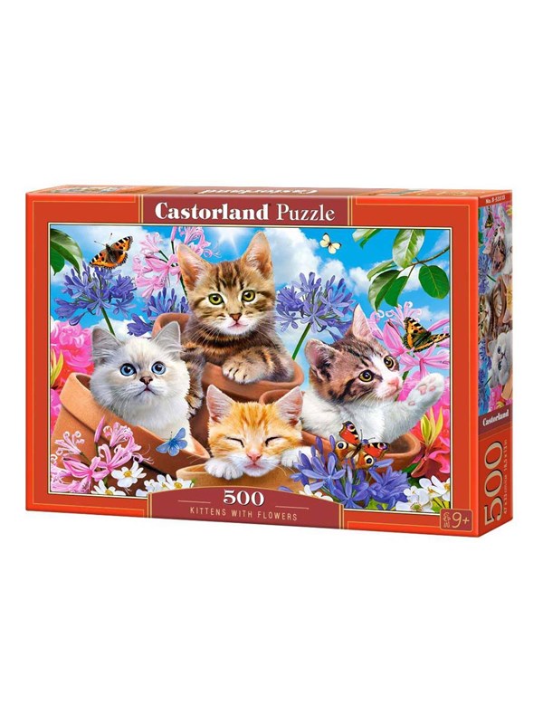 Selecta Play Castorland Jigsaw Puzzle Kittens with Flowers 500pcs. Gulv
