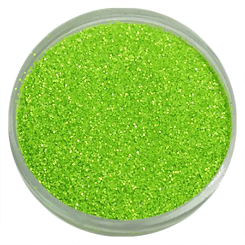 Negleglitter - Finkornet - Neongrønn (matt) - 8ml - Glitter