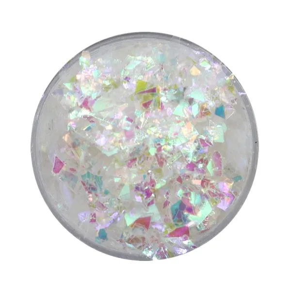 Negleglitter - Flakes / Mylar - Hvit regnbue - 8ml - Glitter