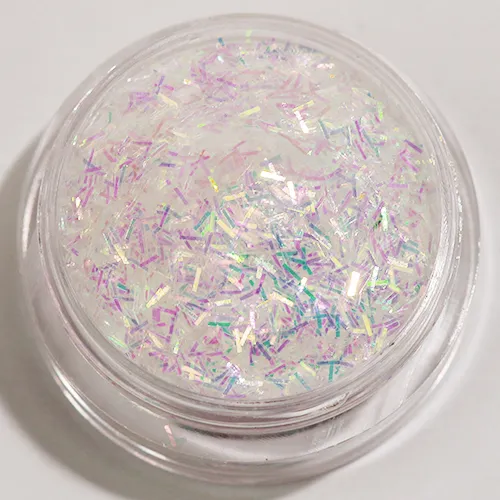 Negleglitter - Striper - Hvit regnbue - 8ml - Glitter