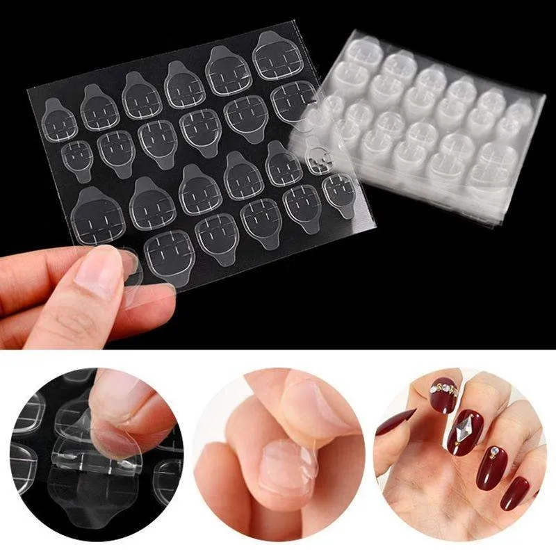 240stk Dobbeltsidig False Nail Art Tape Lim - Neglelim