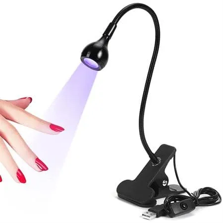 UV LED Mini Neglelampe - Kompakt og Effektiv for Negler og Gellakk (Svart)