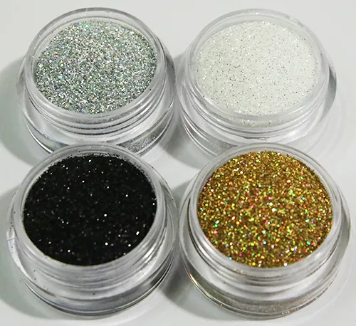 4 stk finkornet glitter basic