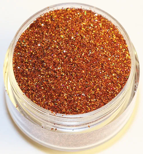 Negleglitter - Finkornet - Oransje kobber - 8ml - Glitter
