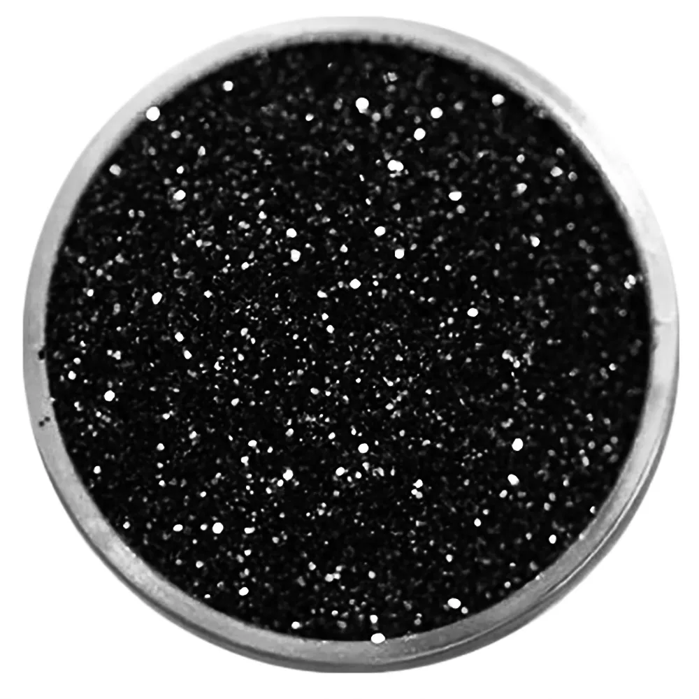 Negleglitter - Finkornet - Svart - 8ml - Glitter