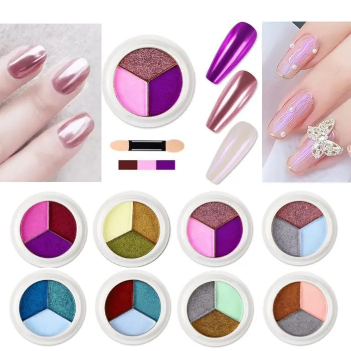 Magic Mirror Solid Nail Glitter Powder - Pigment - Negledekorasjoner