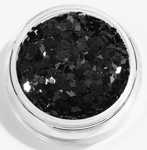 Nail Glitter - Rhombus/Diamonds - Black - 8ml - Glitter