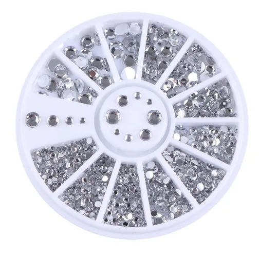 Rhinestone 4 størrelser - Silver Clear