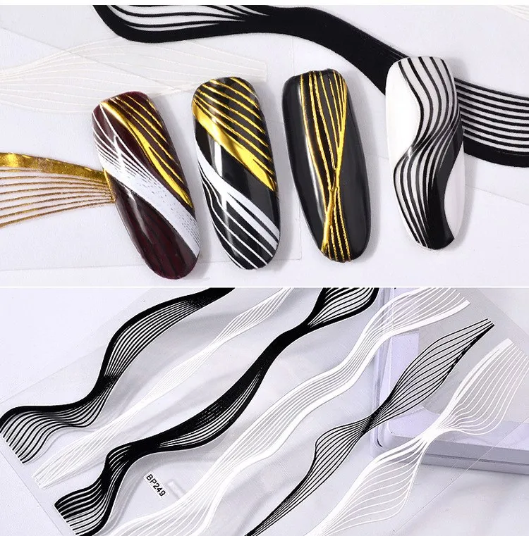 Nail stickers striper negle dekorasjoner - nail art stickers