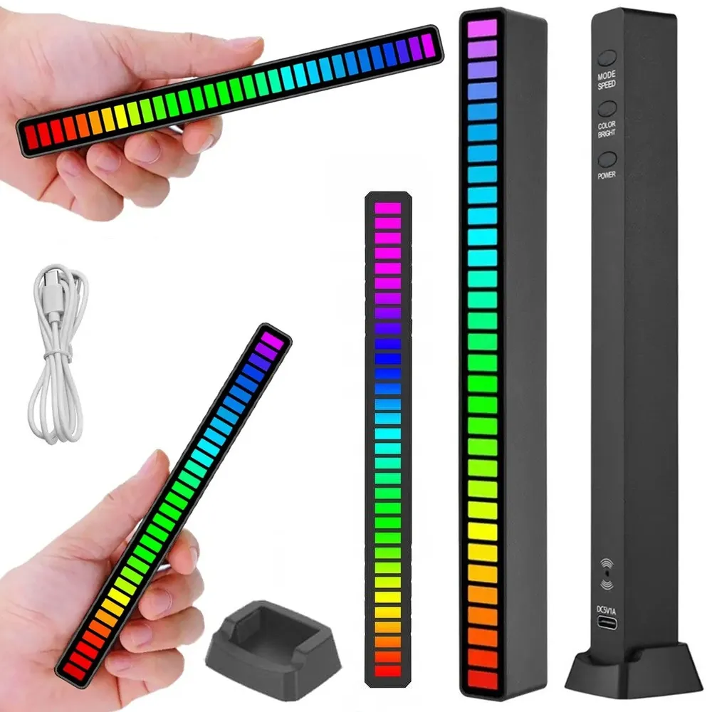 Lydstyrt RGB LED-lampe - 18 cm - Svart