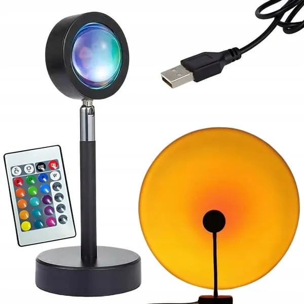 Solnedgangslampe Sunset Lampe Stemningsbelysning RGB Fjernkontroll