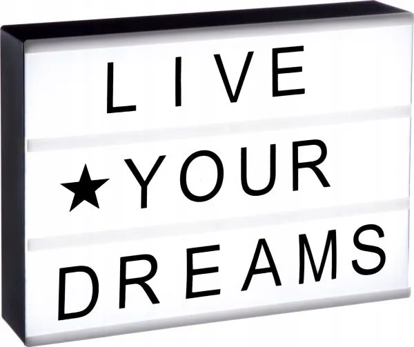 Atmosphera lampe light box med tekst - neon gulv-/stående lampe - hvit - dekorlampe