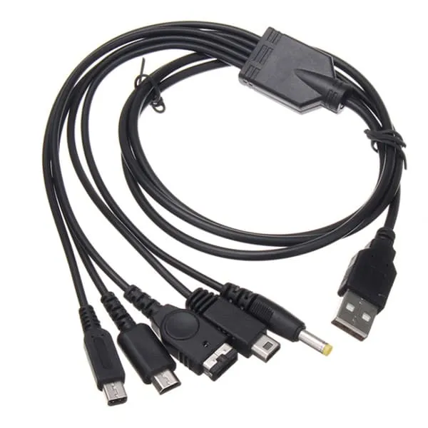 5in1 USB-kabel kompatibel med Nintendo Wii U / 3DSXL / 3DS