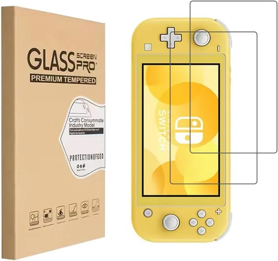 2x Kompatibel med Nintendo Switch Lite skjermbeskytter for herdet glass