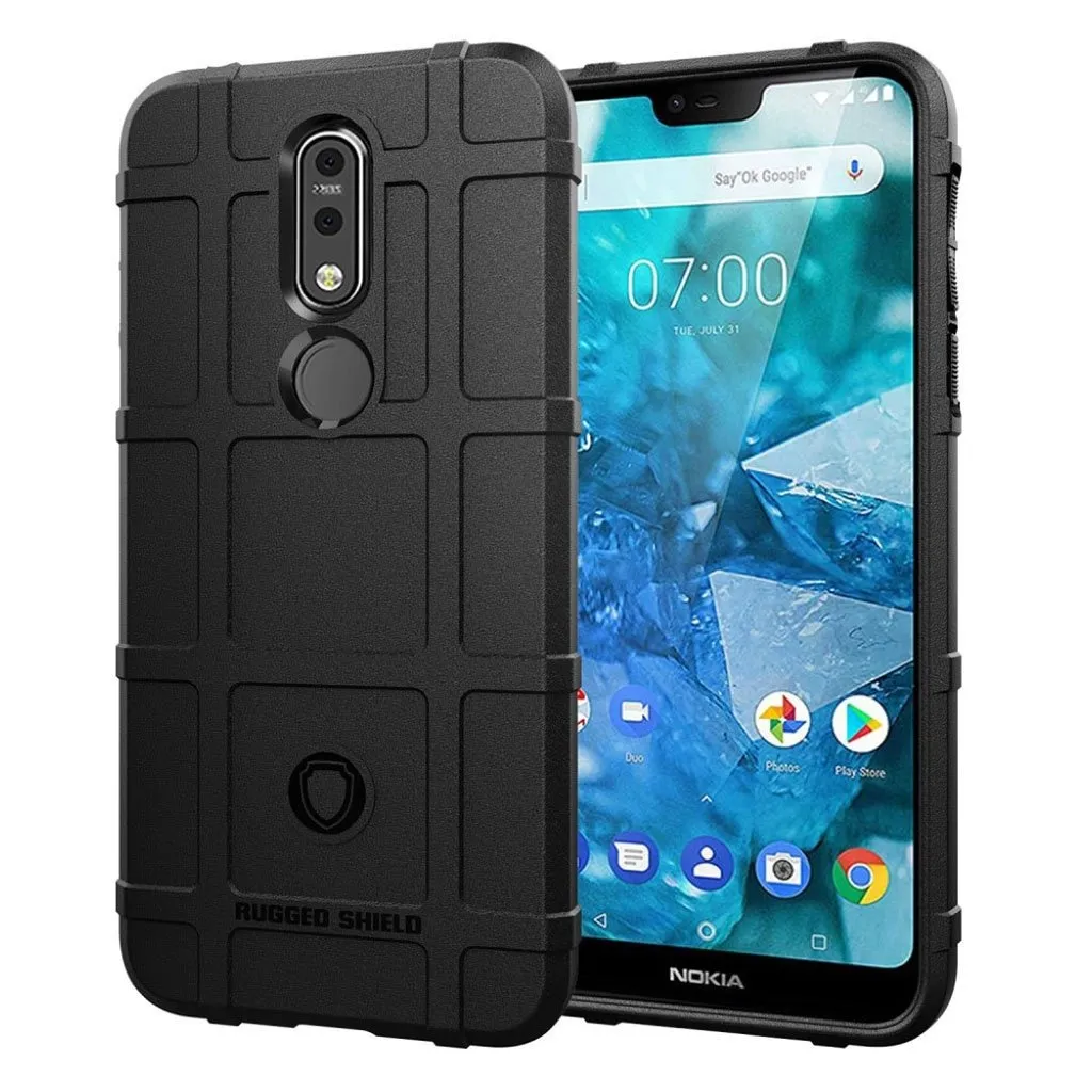 Rugged Shield Nokia 7.1 deksel - Svart