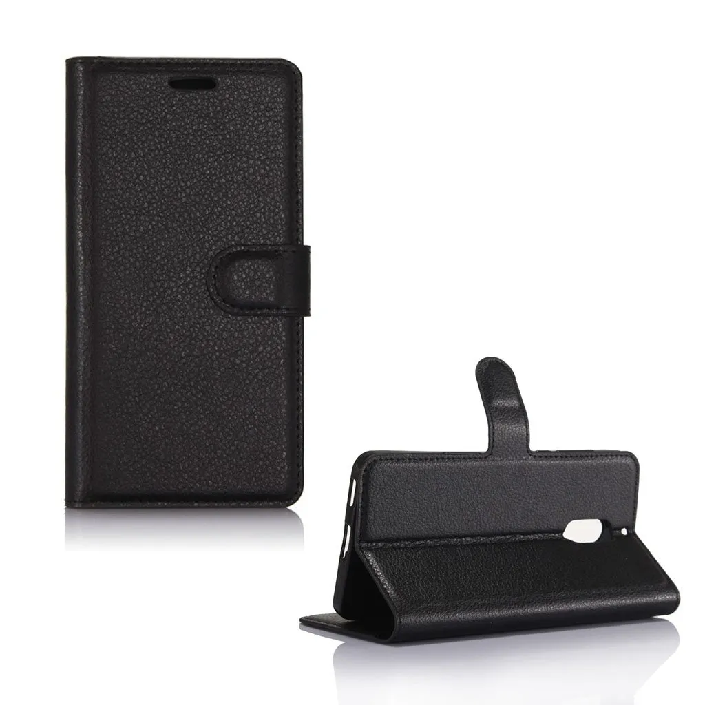 Nokia 6 Lommebok Lær Flip Etui - Svart