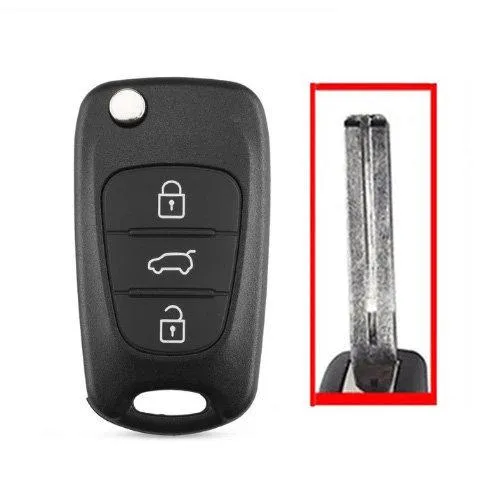 3 Knapper Remote Car Key Shell Center Groove for Kia